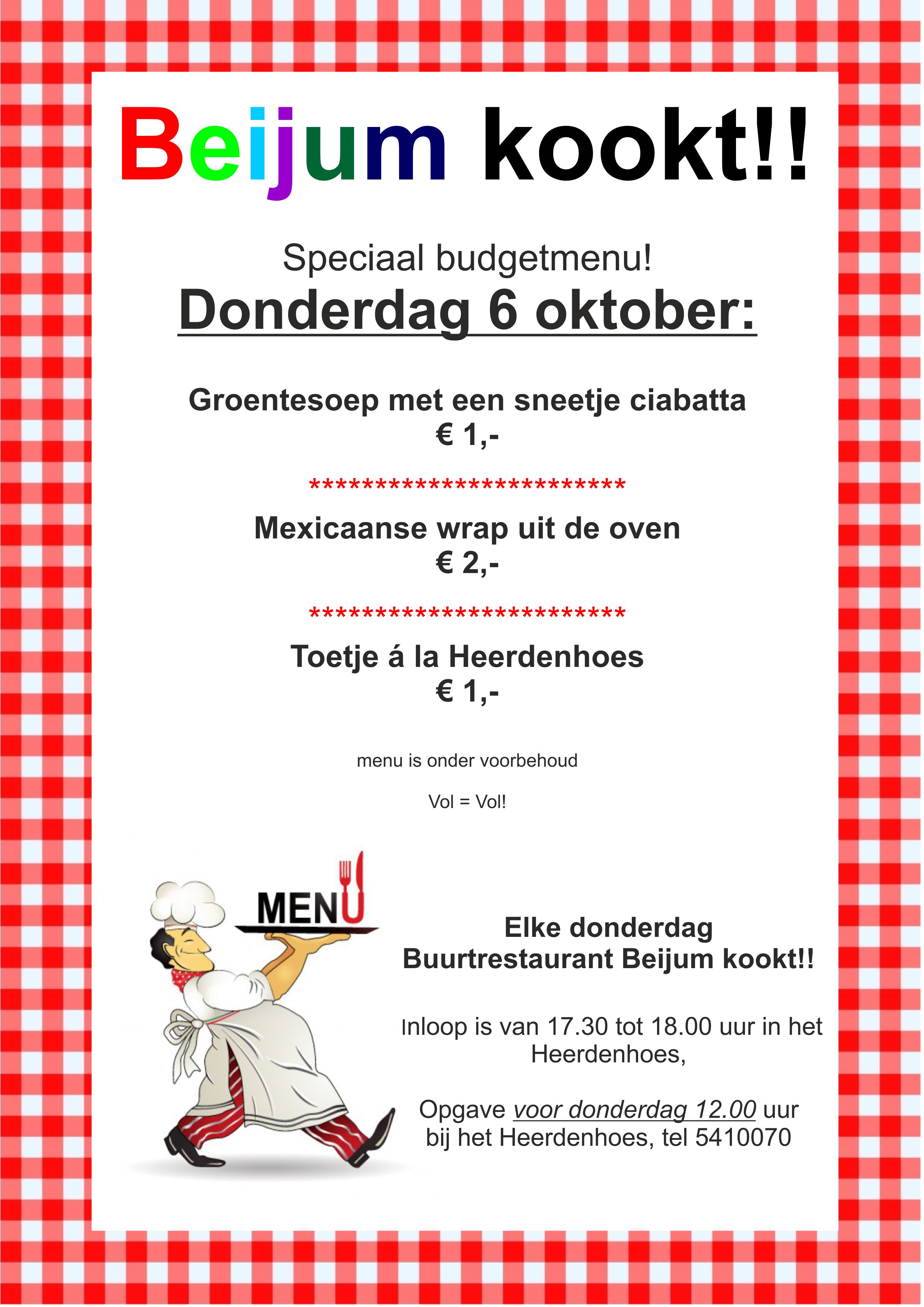 Buurtrestaurant Beijum kookt 16-10-06